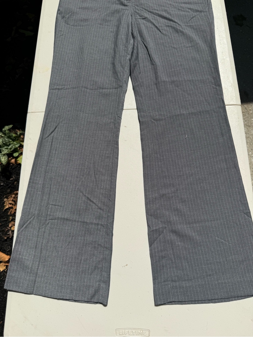 New York & Company Gray Pinstripe Dress Pants